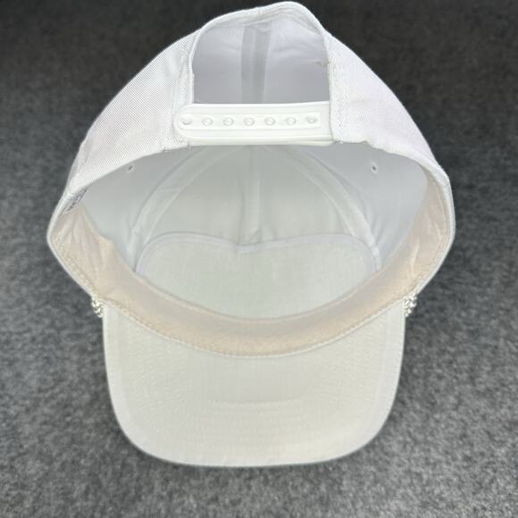 Vintage Your Basic Cap Snapback Trucker Hat White OSFA SnapBack Suede Puff Vtg - Picture 7 of 8